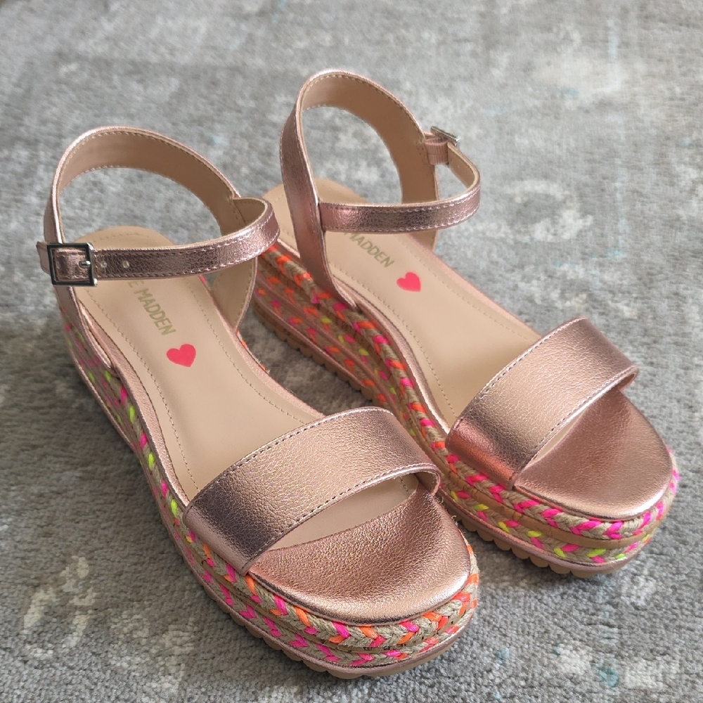 Steve Madden Metallic Pink Platform Sandals